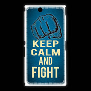 Coque Sony Xpéria Z Ultra Keep Calm and Fight Bleu