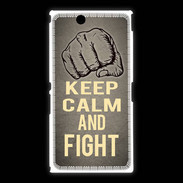 Coque Sony Xpéria Z Ultra Keep Calm and Fight Gris