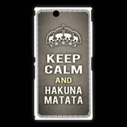Coque Sony Xpéria Z Ultra Keep Calm and Hakuna Matata Gris