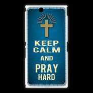 Coque Sony Xpéria Z Ultra Keep Calm and Pray Christian Bleu