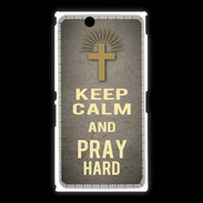 Coque Sony Xpéria Z Ultra Keep Calm and Pray Christian Gris