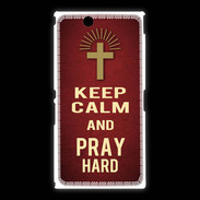 Coque Sony Xpéria Z Ultra Keep Calm and Pray Christian Rouge