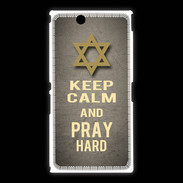 Coque Sony Xpéria Z Ultra Keep Calm and Pray jewish Gris