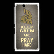 Coque Sony Xpéria Z Ultra Keep Calm and Pray Muslim Gris