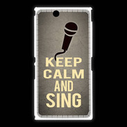 Coque Sony Xpéria Z Ultra Keep Calm and Sing Gris