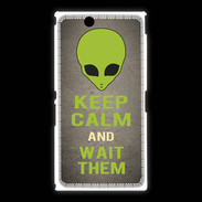 Coque Sony Xpéria Z Ultra Keep Calm and Wait Alien Gris