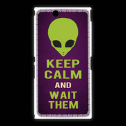 Coque Sony Xpéria Z Ultra Keep Calm and Wait Alien Violet