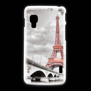 Coque LG L5 2 Tour Eiffel rouge sur fond en noir et blanc