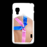 Coque LG L5 2 Femme enceinte avec ruban bleu et rose