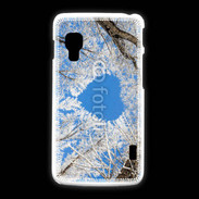 Coque LG L5 2 arbres enneigés coeur