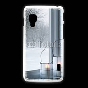 Coque LG L5 2 paysage hiver deux lanternes