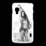 Coque LG L5 2 Hippie noir et blanc