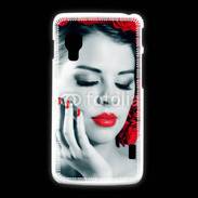 Coque LG L5 2 Vernis rouge et roses esthétisme