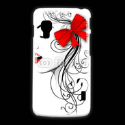 Coque LG L5 2 Visage glamour noir et rouge