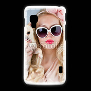 Coque LG L5 2 Femme glamour avec chihuahua