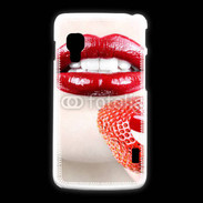 Coque LG L5 2 Bouche sexy rouge à lèvre gloss rouge fraise