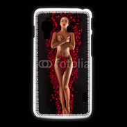 Coque LG L5 2 Femme nue pétales de rose glamour