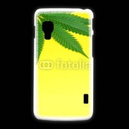 Coque LG L5 2 Feuille de cannabis sur fond jaune 2