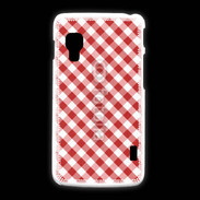 Coque LG L5 2 Vichy rouge et blanc 2
