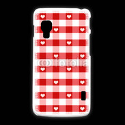 Coque LG L5 2 Mode vichy rouge avec coeur
