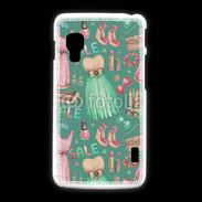Coque LG L5 2 Fond fashion rose et vert