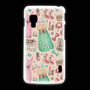 Coque LG L5 2 Fond fashion rose et vert 2