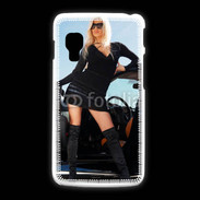 Coque LG L5 2 Femme blonde sexy voiture noire