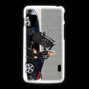 Coque LG L5 2 Femme blonde sexy voiture noire 3