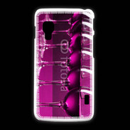 Coque LG L5 2 Verre de vin sur fond rose
