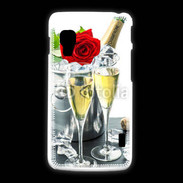 Coque LG L5 2 Champagne et rose rouge