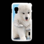 Coque LG L5 2 Chien blanc et paire de chaussons