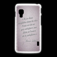 Coque LG L5 2 Tragédie Rose Citation Oscar Wilde