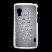 Coque LG L5 2 Fatalité Noir Citation Oscar Wilde