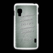 Coque LG L5 2 Jeuness folie Vert Citation Oscar Wilde