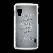 Coque LG L5 2 Jeuness folie Noir Citation Oscar Wilde
