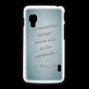 Coque LG L5 2 La conversation Turquoise Citation Oscar Wilde