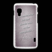 Coque LG L5 2 La conversation Violet Citation Oscar Wilde