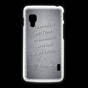 Coque LG L5 2 La musique Noir Citation Oscar Wilde