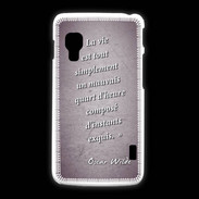 Coque LG L5 2 Quart d'heure Violet Citation Oscar Wilde