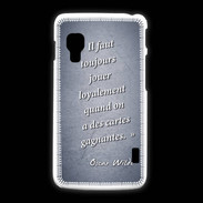 Coque LG L5 2 Cartes gagnantes Bleu Citation Oscar Wilde
