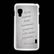 Coque LG L5 2 Cartes gagnantes Gris Citation Oscar Wilde