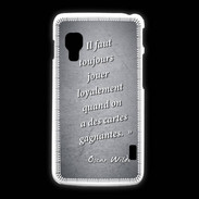 Coque LG L5 2 Cartes gagnantes Noir Citation Oscar Wilde