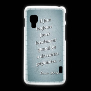 Coque LG L5 2 Cartes gagnantes Turquoise Citation Oscar Wilde