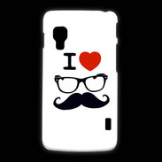 Coque LG L5 2 I love Lunette Moustache