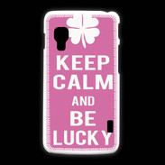 Coque LG L5 2 Keep Calm Be Lucky Rose
