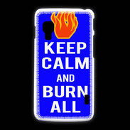 Coque LG L5 2 Keep Calm Burn Bleu