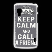 Coque LG L5 2 Keep Calm Call friend Gris