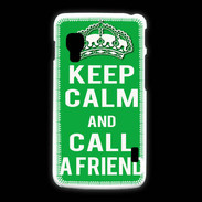 Coque LG L5 2 Keep Calm Call friend Vert