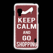 Coque LG L5 2 Keep Calm Go Shopping Brique