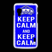 Coque LG L5 2 Keep Calm Bleu